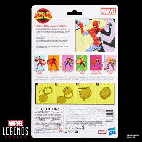 Marvel Legends Secret Wars – Spider‑Man (Alien Costume) – Hasbro – 6" Figure
